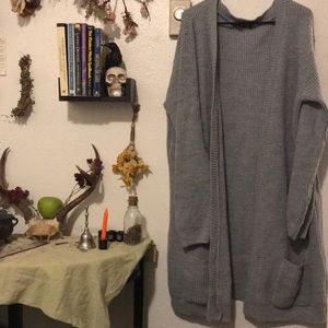 Boohoo oversized gray cardigan